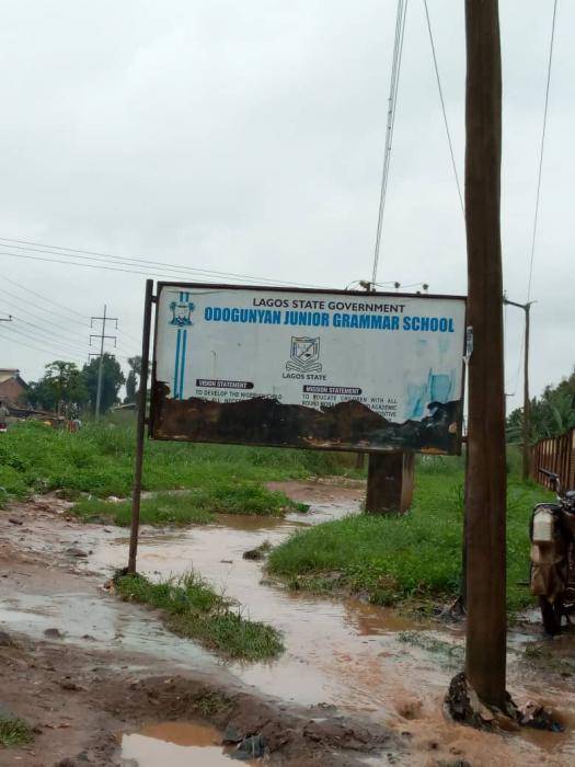 Odogunyan Junior Grammar School, Ikorodu Flooded