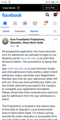 Sure Foundation Polytechnic notice to 2020 admission candidates