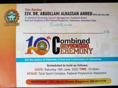 Fed Poly Nasarawa 10th Combined Convocation Ceremony
