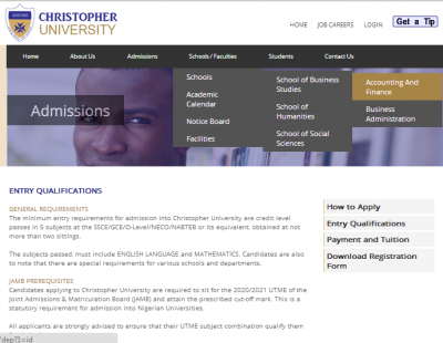 Christopher University Post-UTME 2020: Eligibility and Registration details