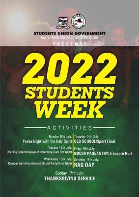 NOCEN students' week schedule of events, 2022