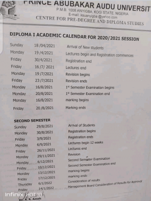 Ksu 2022 Calendar Kogi State University Diploma I Programme 2020/2021 Academic Calendar -  Myschool