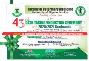 UNN 43rd Induction Ceremony for Veterinary Medicine, 2020/2021 graduands