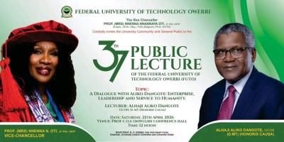 FUTO 37th public lecture features Alhaji Aliko Dangote