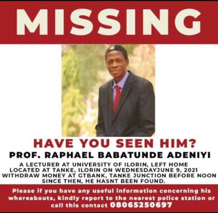 UNILORIN lecturer declared missing