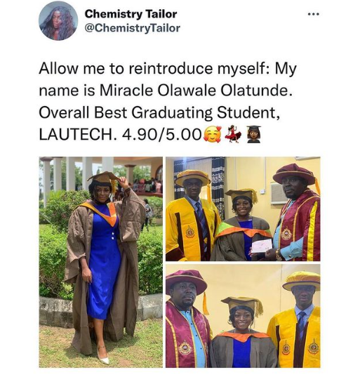 Meet the overall best graduating student of LAUTECH, Miracle Olawale