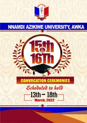 UNIZIK announces 15th & 16th Convocation Ceremonies