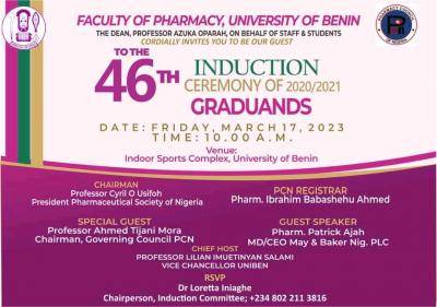 UNIBEN faculty of pharmacy 46th induction ceremony for 2020/2021 graduands