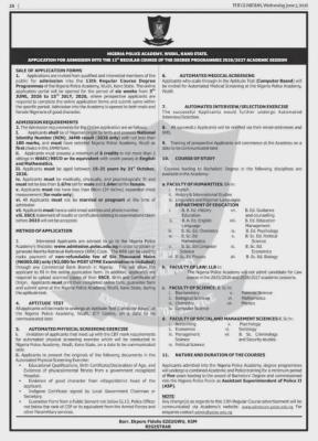 Nigeria Police Academy (NPA) 13th Regular Course Admission