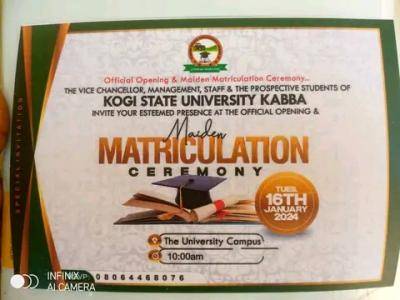 Kogi State University, Kabba announces Maiden Matriculation Ceremony