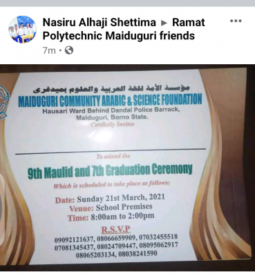 RAMATPOLY announces 9th maulid and 70th graduation ceremony