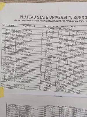 PLASU releases first batch admission list for 2021/2022 session