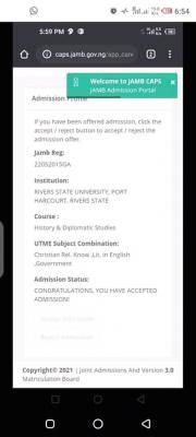 RSUST 1st batch admission list, 2020/2021 session out on JAMB CAPS
