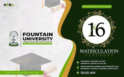 Fountain University 16th Matriculation Ceremony holds Jan 19th