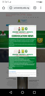 Crescent University postpones Convocation Ceremony for 2019/2020 session