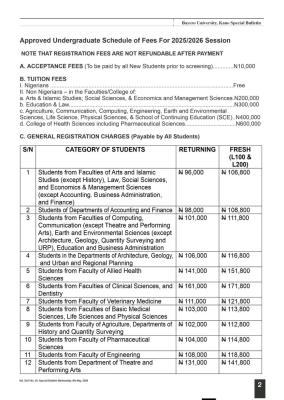 BUK releases school fees schedule, 2025/2026