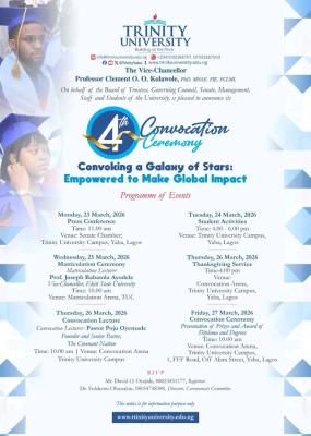 Trinity University 4th Convocation Ceremony