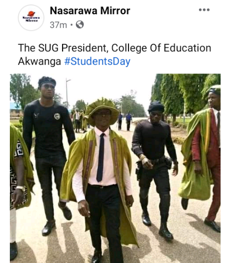 Akwanga college of education SUG president steps out with guards
