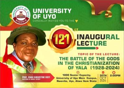 UNIUYO announces 121st Inaugural Lecture