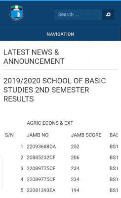 UNIPORT basic studies 2nd semester results for 2019/2020 session