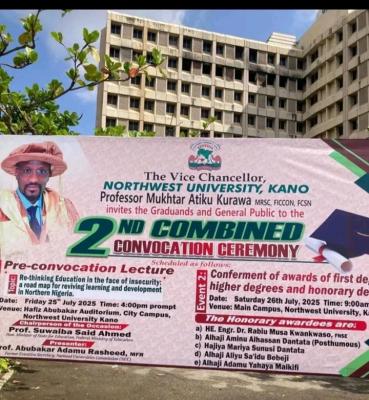 Northwest University, Kano announces 2nd Combined Convocation Ceremony