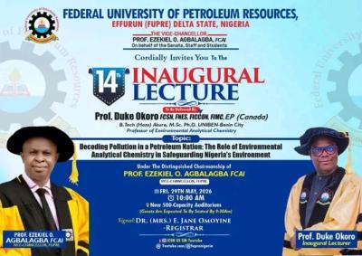 FUPRE announces 14th Inaugural Lecture