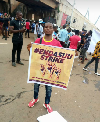 UNIZIK students stage a massive protest over the prolonged ASUU STRIKE