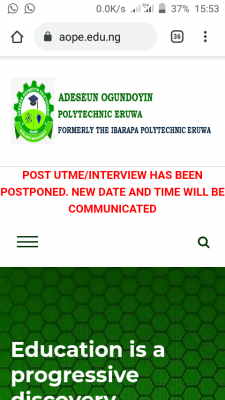 Adeseun Ogundoyin Polytechnic postpones screening exercise