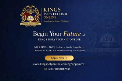 Kings Polytechnic Admission for ND and HND online Programs