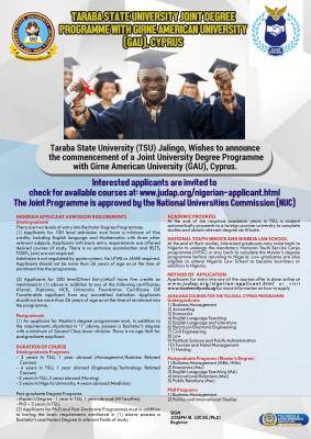 TSU admission into Joint University Degree Programme with Gime University, Cyprus