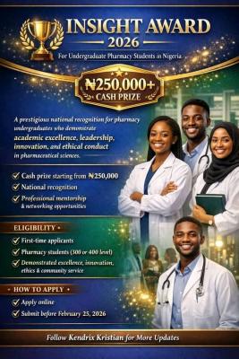 Insight Award for undergraduate Pharmacy students, 2026
