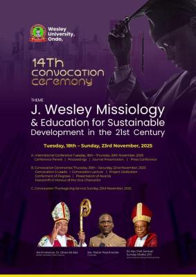 Wesley University, Ondo announces 14th convocation ceremony