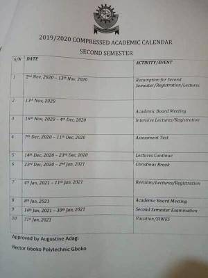 Gboko polytechnic releases compressed 2019/2020 academic calendar