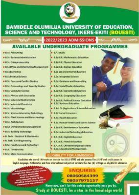 BOUESTI Releases 2022/2023 Post-UTME Admission Form