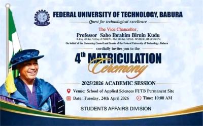 Federal University of Technology, Babura Set to Hold 4th Matriculation Ceremony