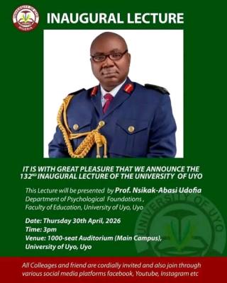 UNIUYO announces 132nd Inaugural Lecture