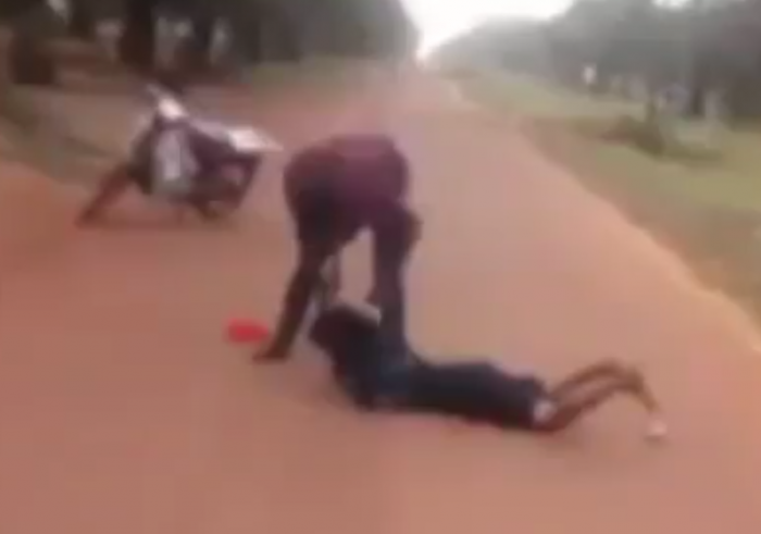 Man Caught on Camera Violently Beating a Woman at Kogi State University (video)