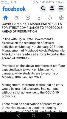 COVID-19: MAPOLY management reinforces efforts ahead of resumption