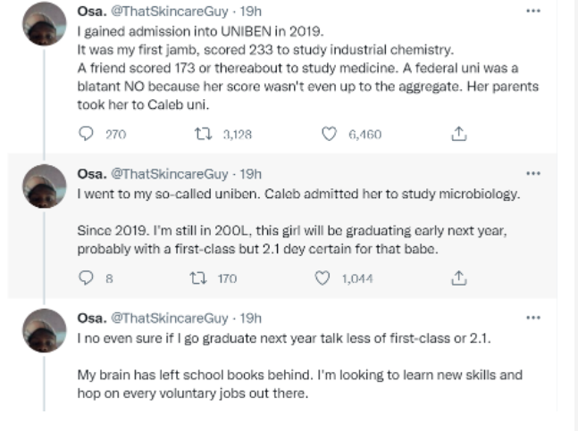 UNIBEN student shares his frustrations with the incessant ASUU strike