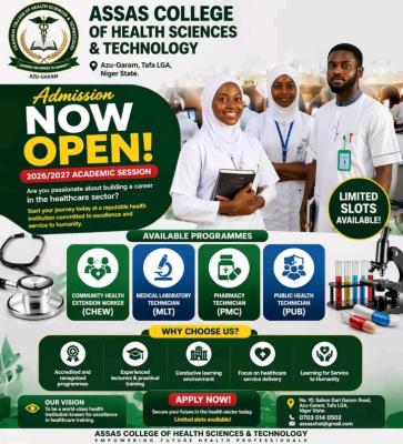 Assas College of Health Sciences & Tech. sales of admission forms, 2026/2027