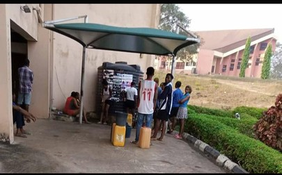 ESUT students seen fetching water from the VC's office