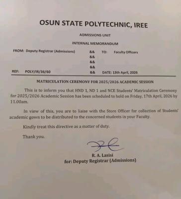 OSPOLY matriculation