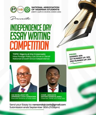 NANS Ondo Axis Essay competition 2025
