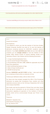 FUOYE notice to prospective Part-time Students