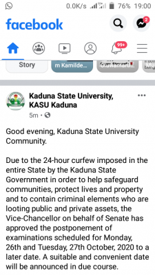 KASU postpones ongoing semester examination