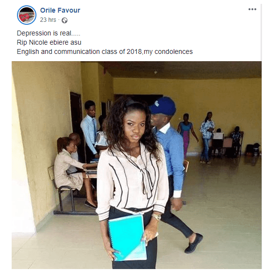 Fresh Graduate of Federal University, Otuoke, Commits Suicide Just Before Her NYSC