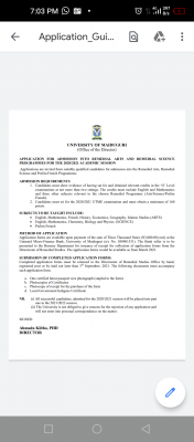 UNIMAID remedial admission for 2020/2021 session