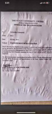 IMSU postpones SUG elections