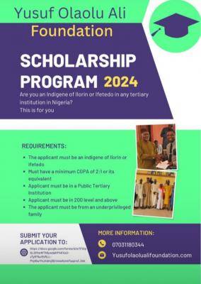 Yusuf Olaolu Ali Foundation Scholarship Program 2024 