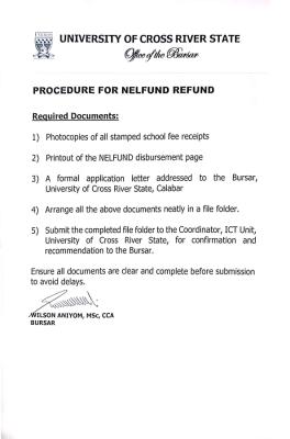 UNICROSS announces procedure for NELFUND refund
